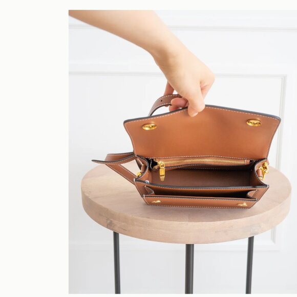 NEW Aallyn Ingrid Crossbody Shoulder Purse Bag Cognac Brown - Picture 8 of 16